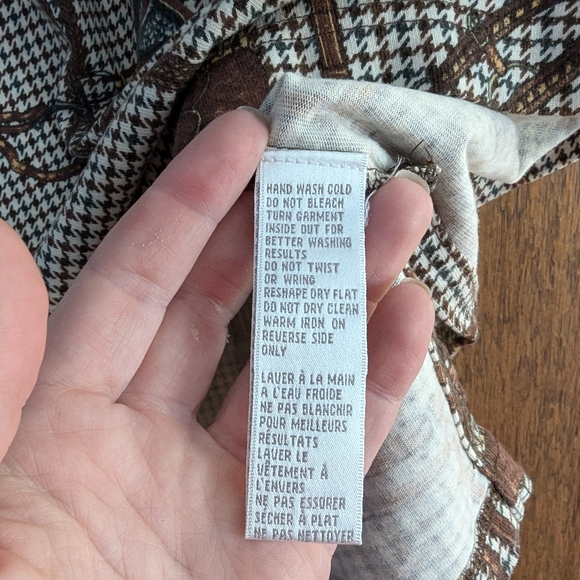 Jones New York Sport 100% Cotton Equestrian Print Long Sleeve Tunic Turtle Neck - Picture 7 of 10